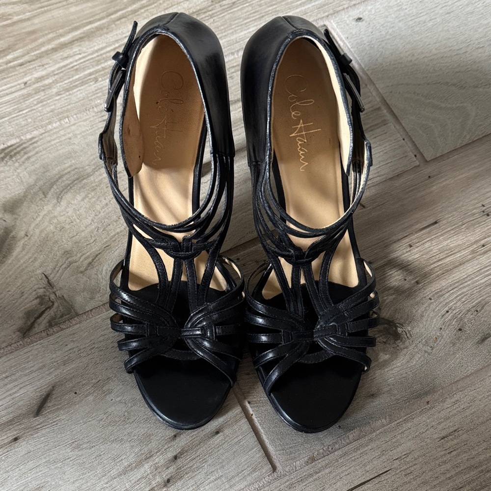 Cole Haan Elegant Black Strappy Heels